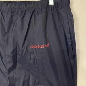 Vtg 90's Adidas Trefoil Windbreaker Pants Mens LG Track Ankle Zips Joggers Navy